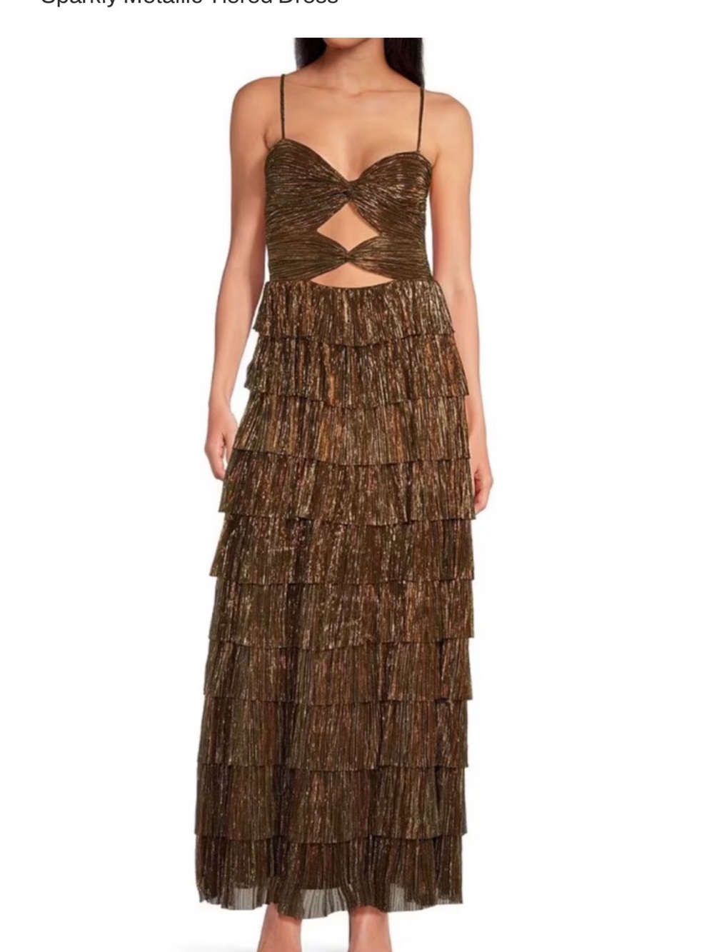 Gianni Bini Grace Metallic Plisse Dress
